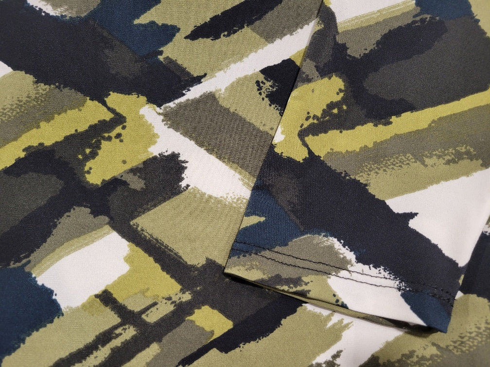 High Low Black Abstract Print Dress