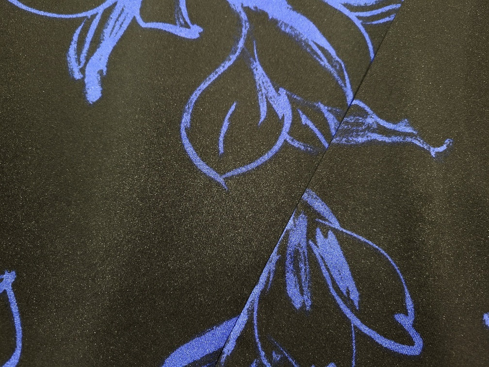 High Low Black Floral Royal Print Dress