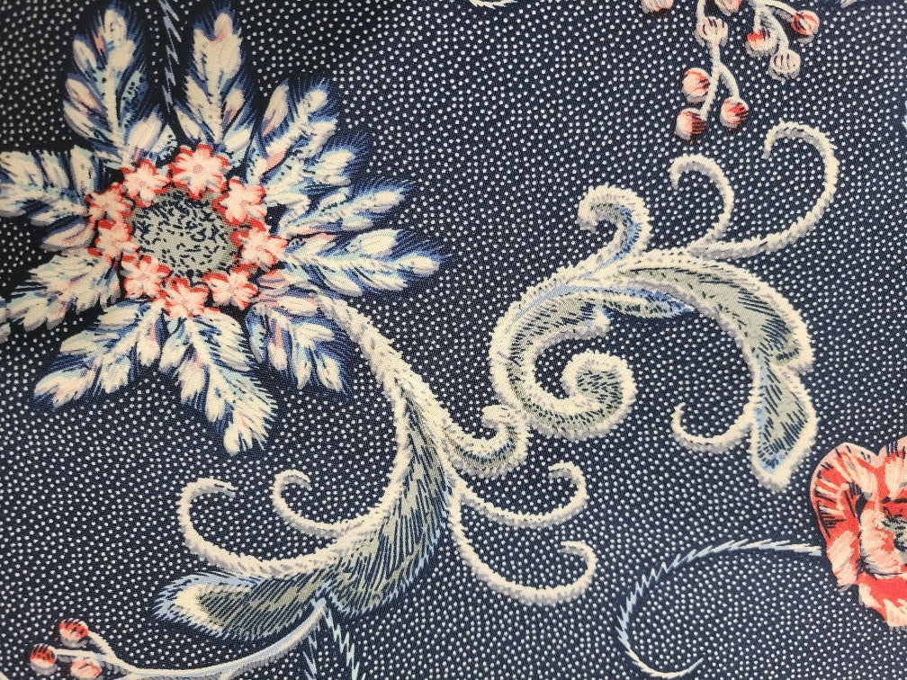 Denim Floral Flowy Dress