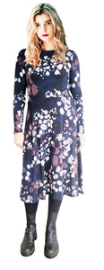 Fit and Flair Abstract Floral Dress