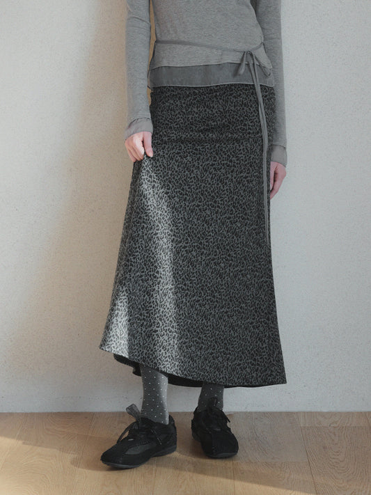 [TWEE] Lentz Leopard Banding Long Skirt