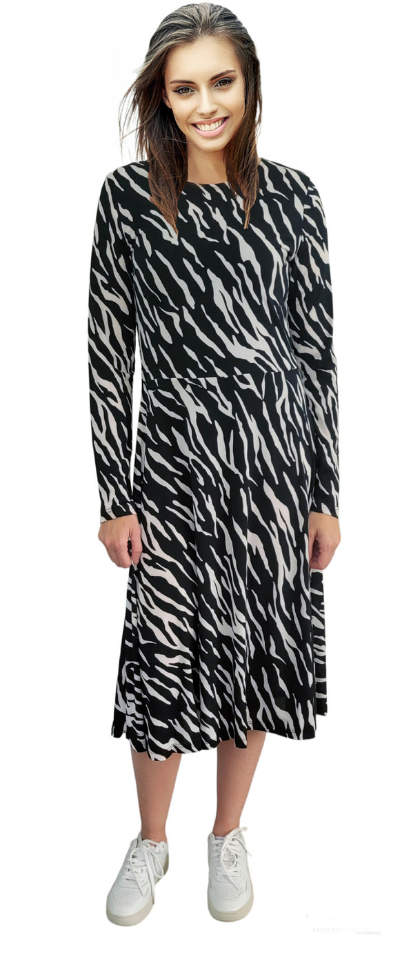 Fit and Flair Zebra Printl Dress