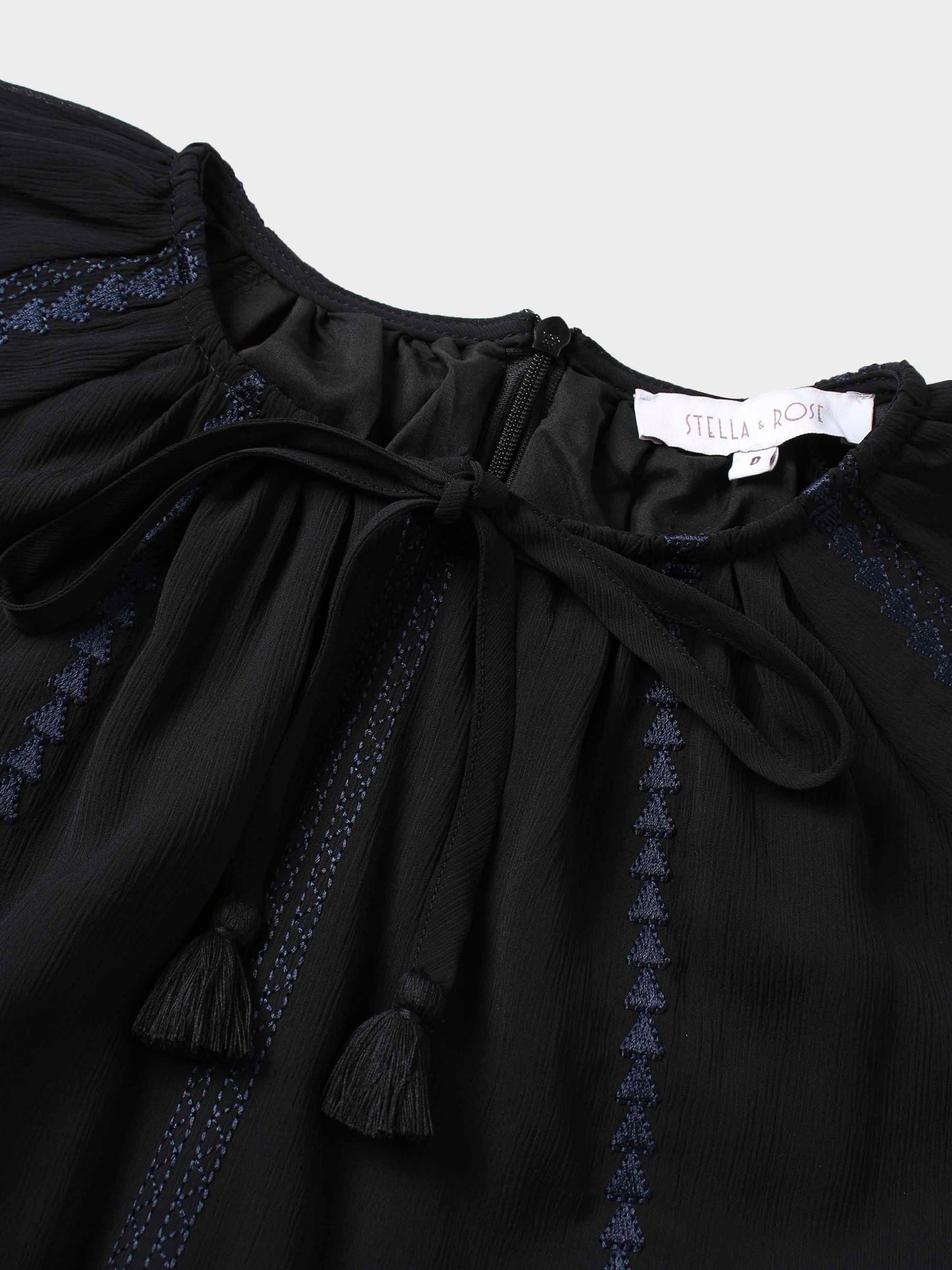 Tiered Dress-Black/Navy