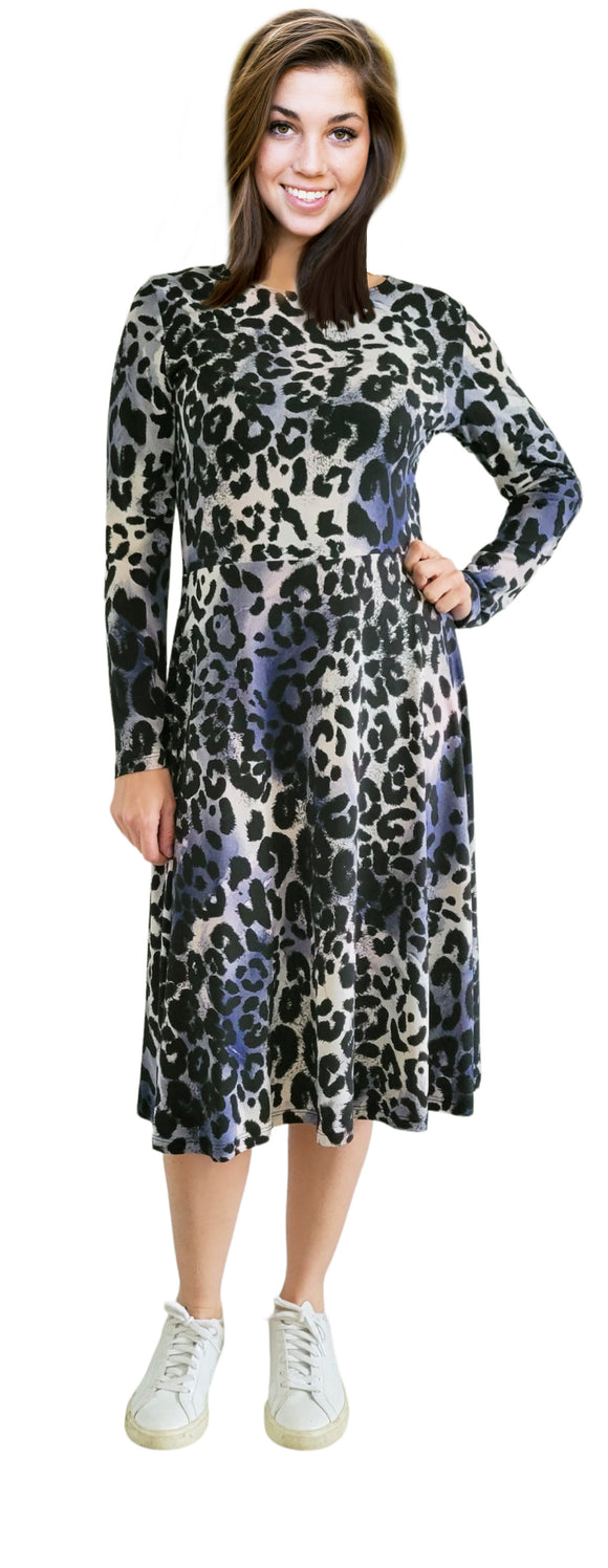 Fit and Flair Tiger Print Dress