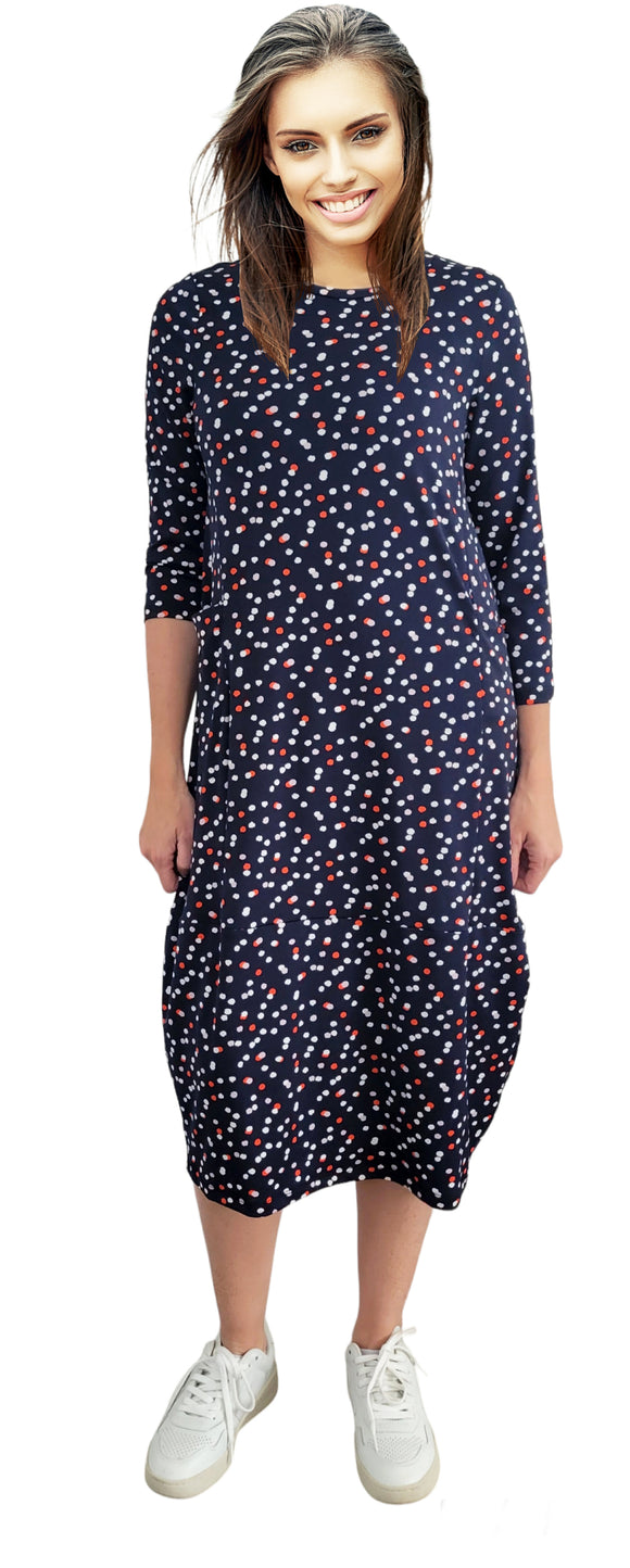 Color Dots print Dress