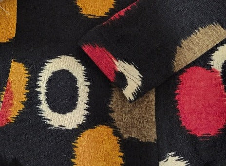 Color Circles Sweater Knit Flowy Dress