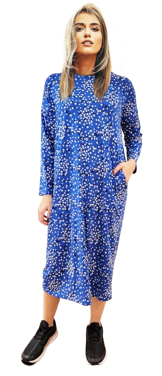 High Low White Flocking Print Dress