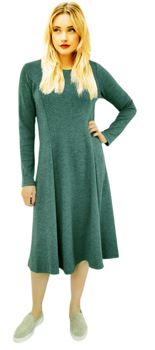 Rib Knit Flowy Dress